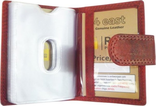 4 East Creditcardhouder Rood Portemonnee - portemonnee dames - portemonnee heren - portemonnee pasjes - Portemonnee creditcard - Portemonnee met creditcardhouder - creditcard portemonnee - Lederen portemonnee - Rood - RFID Protected Anti skim - 4E-106 4 East Creditcardhouder Rood Portemonnee - portemonnee dames - portemonnee heren - portemonnee pasjes - Portemonnee creditcard - Portemonnee met creditcardhouder - creditcard portemonnee - Lederen portemonnee - Rood - RFID Protected Anti skim - 4E-106