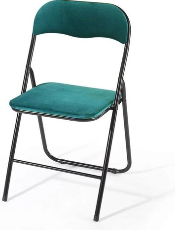 Discountershop Folding chair with seat height of 43 cm Folding chair velvet seat and back upholstered - chair - table chair - table chair - folding chair - Velvet folding chair - Luxury folding chair - With cushions - Chairs - Folding chairs - Chair - Premium chair - bl