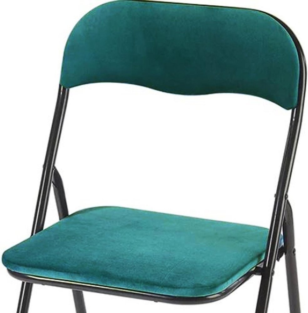 Discountershop Folding chair with seat height of 43 cm Folding chair velvet seat and back upholstered - chair - table chair - table chair - folding chair - Velvet folding chair - Luxury folding chair - With cushions - Chairs - Folding chairs - Chair - Premium chair - bl