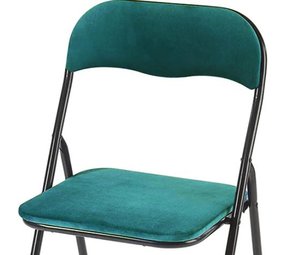 Discountershop Folding chair with seat height of 43 cm Folding chair velvet seat and back upholstered - chair - table chair - table chair - folding chair - Velvet folding chair - Luxury folding chair - With cushions - Chairs - Folding chairs - Chair - Premium chair - bl