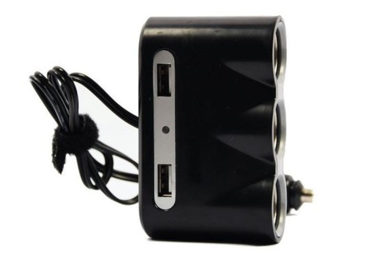 Merkloos Car 12v splitter socket 3-way with 2 USB ports
