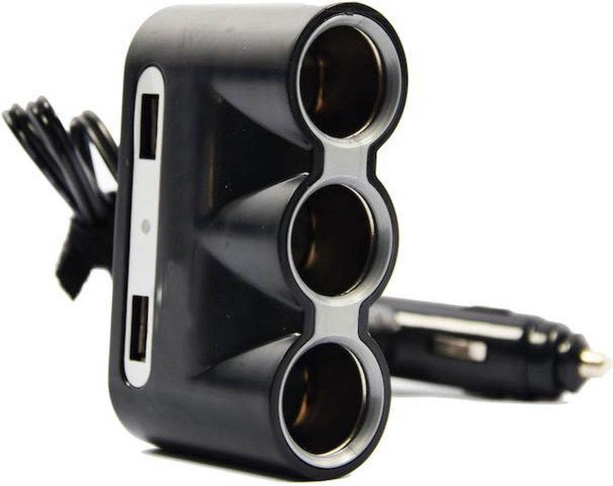 Merkloos Car 12v splitter socket 3-way with 2 USB ports