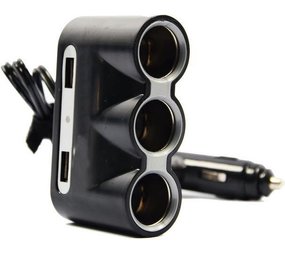 Merkloos Car 12v splitter socket 3-way with 2 USB ports Merkloos Car 12v splitter socket 3-way with 2 USB ports