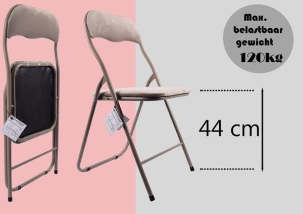 Discountershop 6x Folding chair with a seat height of 43 cm Folding chair velvet seat and back upholstered - chair - table chair - table chair - folding chair - Velvet folding chair - Luxury folding chair - With cushions - Chairs - Folding chairs - Chair - Premium chair