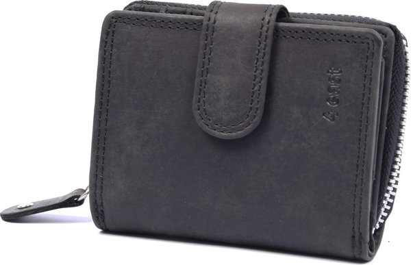 4 East Portemonnee - Portemonnee dames - Portemonnee heren - Portemonnee pasjes - RFID Protected Anti skim - 4East - 4E-209 - Zwart