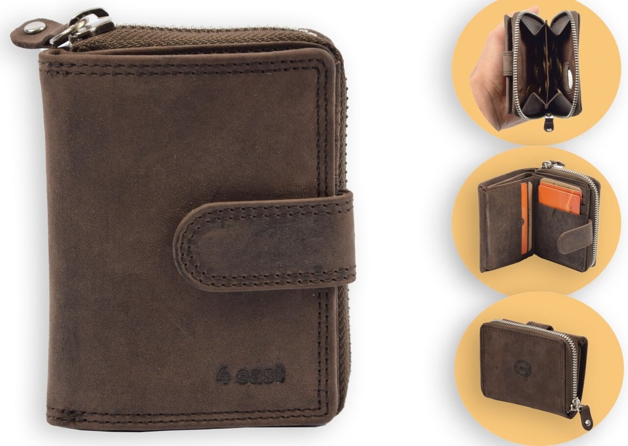 4 East Wallet Buffalo Leather| wallets ladies - Wallet men - Wallet cards - RFID Protected Anti skim - 4East - 4E-209- 4 East Wallet Buffalo Leather| wallets ladies - Wallet men - Wallet cards - RFID Protected Anti skim - 4East - 4E-209-