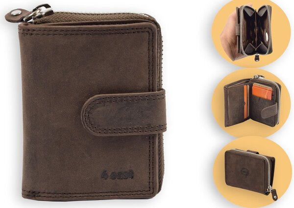 4 East Wallet Buffalo Leather| wallets ladies - Wallet men - Wallet cards - RFID Protected Anti skim - 4East - 4E-209- 4 East Wallet Buffalo Leather| wallets ladies - Wallet men - Wallet cards - RFID Protected Anti skim - 4East - 4E-209-