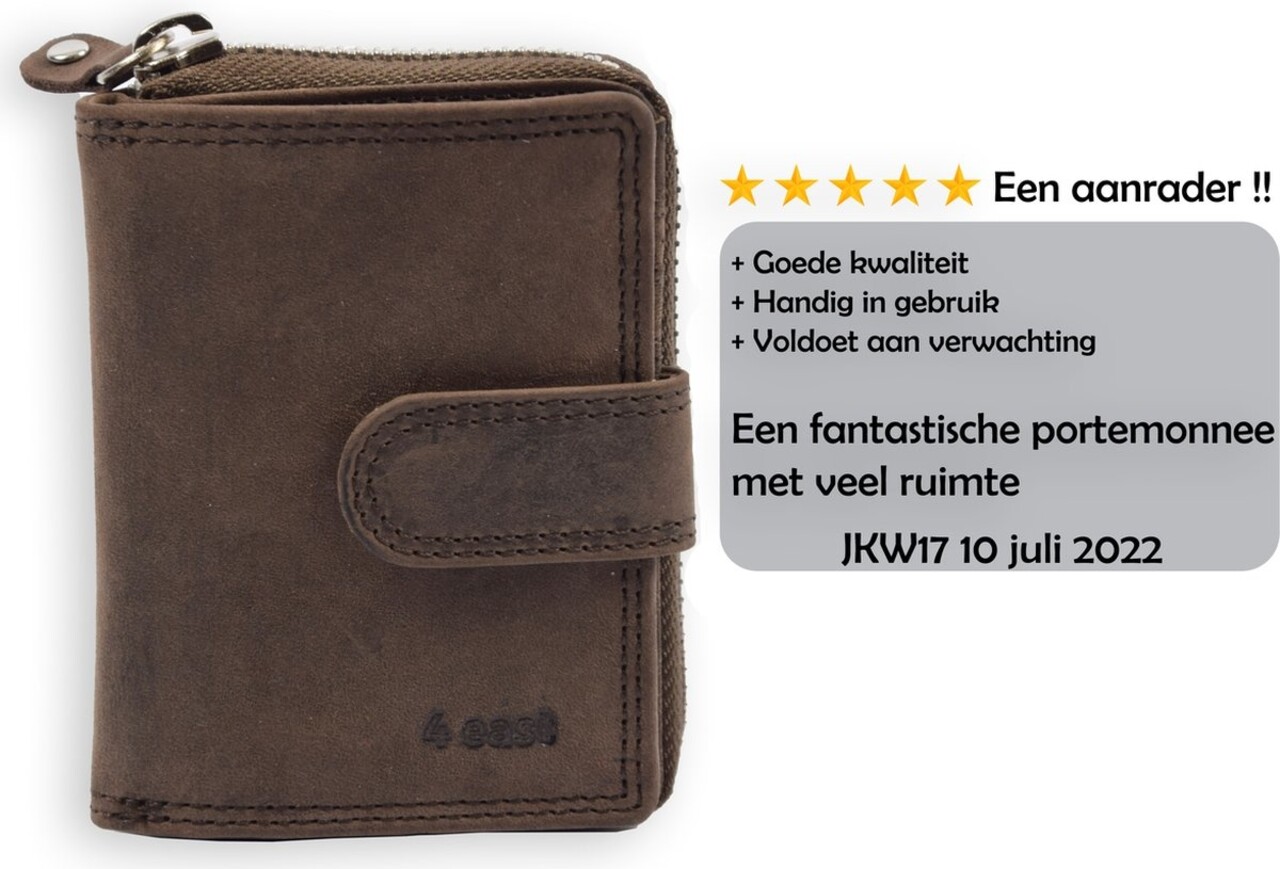 4 East Wallet Buffalo Leather| wallets ladies - Wallet men - Wallet cards - RFID Protected Anti skim - 4East - 4E-209- 4 East Wallet Buffalo Leather| wallets ladies - Wallet men - Wallet cards - RFID Protected Anti skim - 4East - 4E-209-