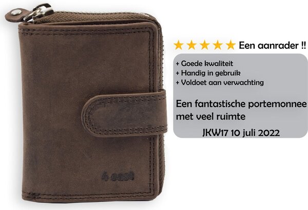 4 East Wallet Buffalo Leather| wallets ladies - Wallet men - Wallet cards - RFID Protected Anti skim - 4East - 4E-209- 4 East Wallet Buffalo Leather| wallets ladies - Wallet men - Wallet cards - RFID Protected Anti skim - 4East - 4E-209-