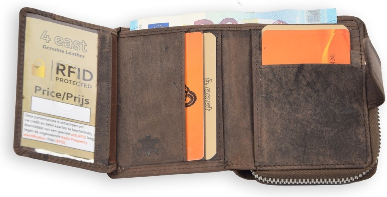 4 East Wallet Buffalo Leather| wallets ladies - Wallet men - Wallet cards - RFID Protected Anti skim - 4East - 4E-209- 4 East Wallet Buffalo Leather| wallets ladies - Wallet men - Wallet cards - RFID Protected Anti skim - 4East - 4E-209-
