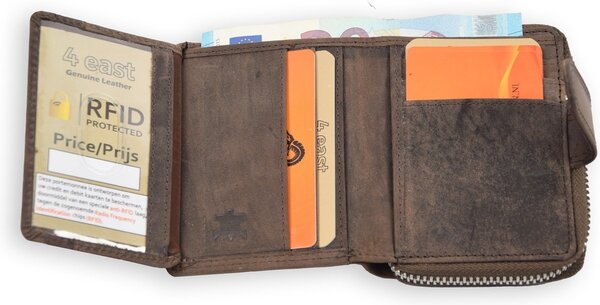 4 East Wallet Buffalo Leather| wallets ladies - Wallet men - Wallet cards - RFID Protected Anti skim - 4East - 4E-209- 4 East Wallet Buffalo Leather| wallets ladies - Wallet men - Wallet cards - RFID Protected Anti skim - 4East - 4E-209-