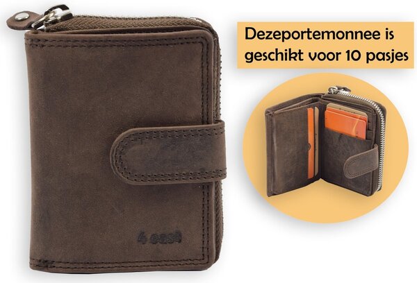 4 East Wallet Buffalo Leather| wallets ladies - Wallet men - Wallet cards - RFID Protected Anti skim - 4East - 4E-209- 4 East Wallet Buffalo Leather| wallets ladies - Wallet men - Wallet cards - RFID Protected Anti skim - 4East - 4E-209-