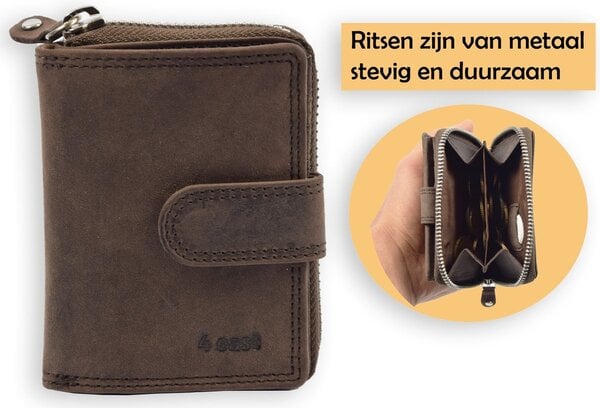 4 East Wallet Buffalo Leather| wallets ladies - Wallet men - Wallet cards - RFID Protected Anti skim - 4East - 4E-209- 4 East Wallet Buffalo Leather| wallets ladies - Wallet men - Wallet cards - RFID Protected Anti skim - 4East - 4E-209-