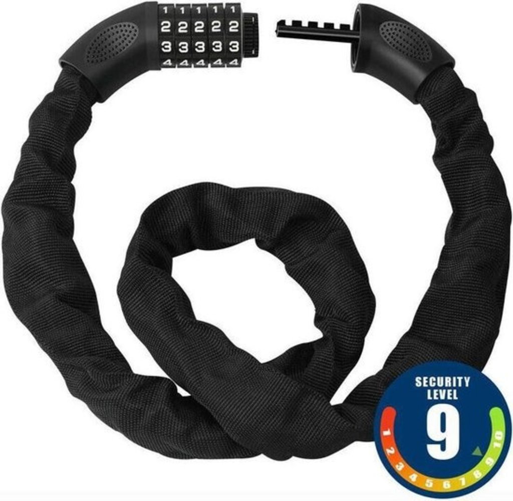 Dunlop Fietsslot, scooter of motor kabelslot 4-stellig cijferslot 30 x 5 x 900 mm - zwart Dunlop Fietsslot, scooter of motor kabelslot 4-stellig cijferslot 30 x 5 x 900 mm - zwart