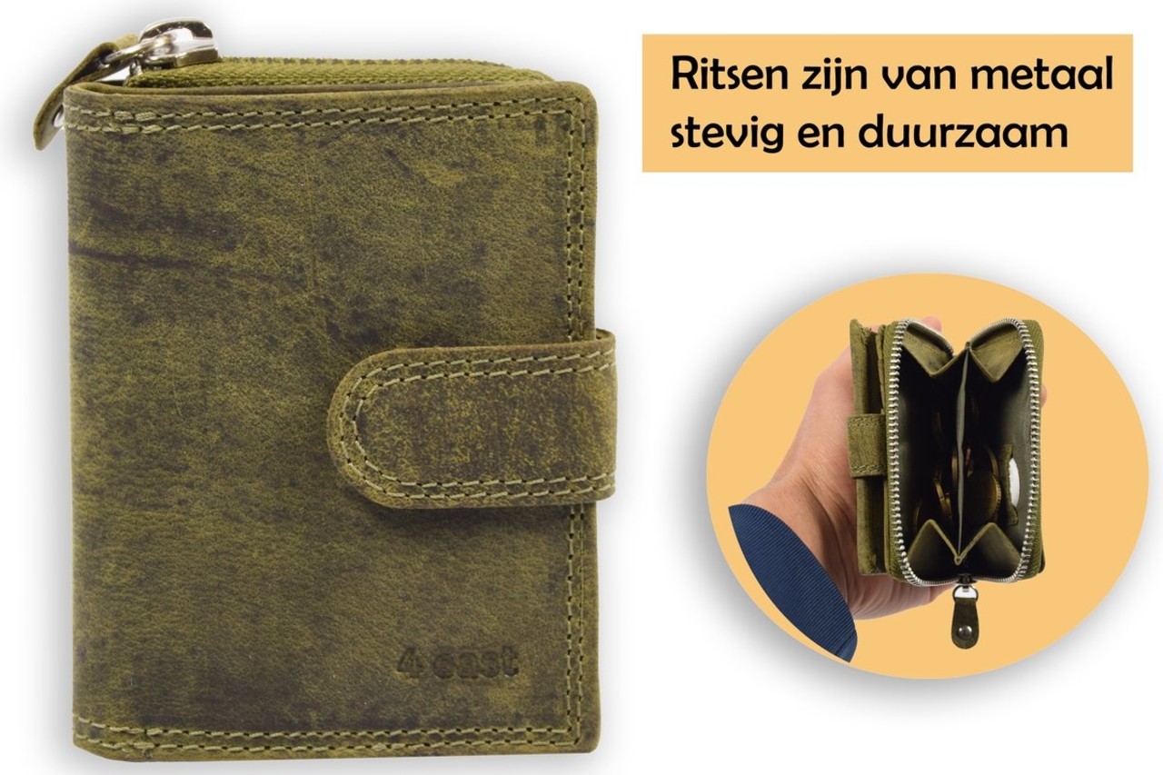 4 East Portemonnee - Portemonnee dames - Portemonnee heren - Portemonnee pasjes - RFID Protected Anti skim - 4East - 4E-209- Groen - Olijf 4 East Portemonnee - Portemonnee dames - Portemonnee heren - Portemonnee pasjes - RFID Protected Anti skim - 4East - 4E-209- Groen - Olijf
