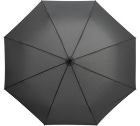 Merkloos Opvouwbare paraplu, Stevig en Windproof - 2-delig metalen stok en frame - rubber handvat Grijs