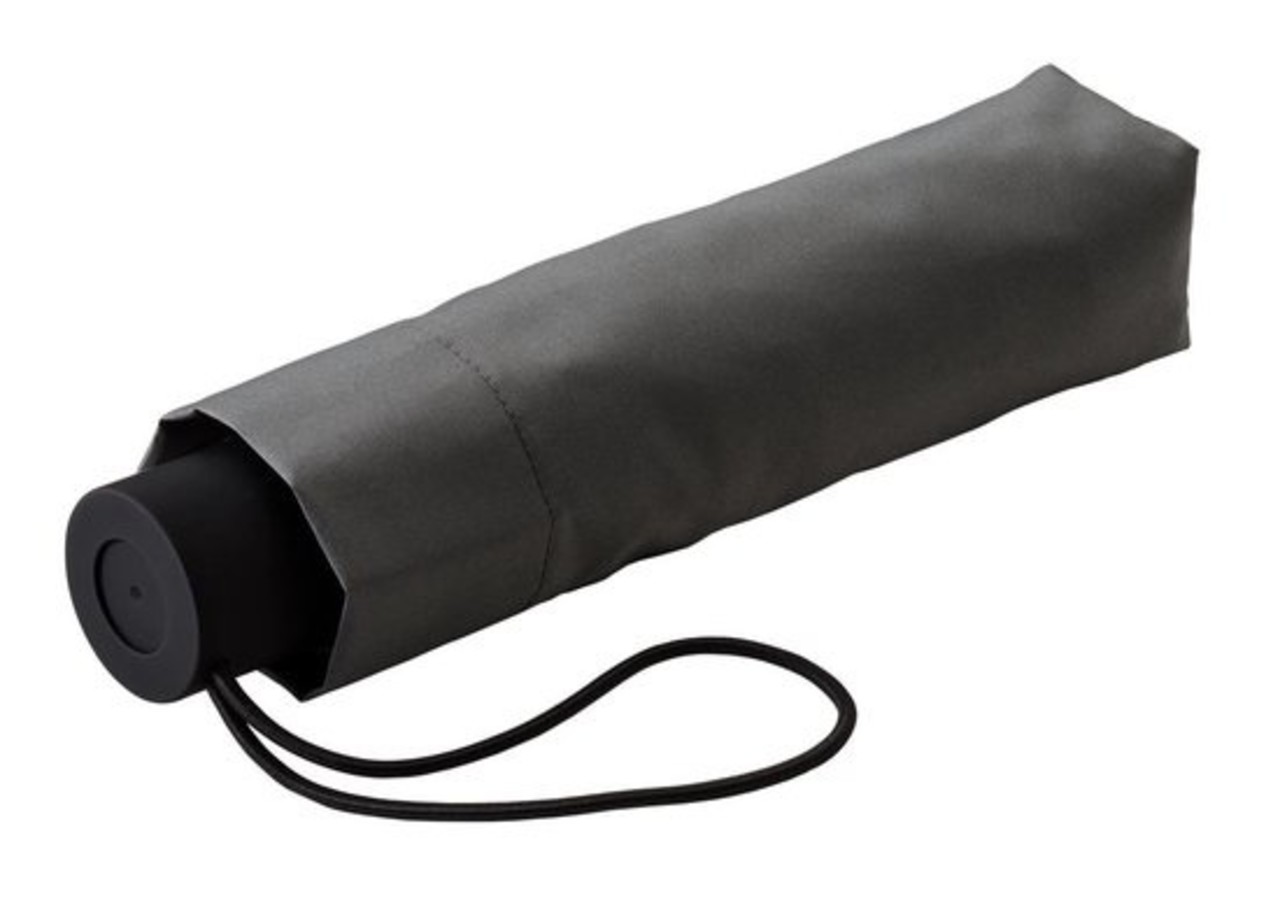 Merkloos Opvouwbare paraplu, Stevig en Windproof - 2-delig metalen stok en frame - rubber handvat Grijs