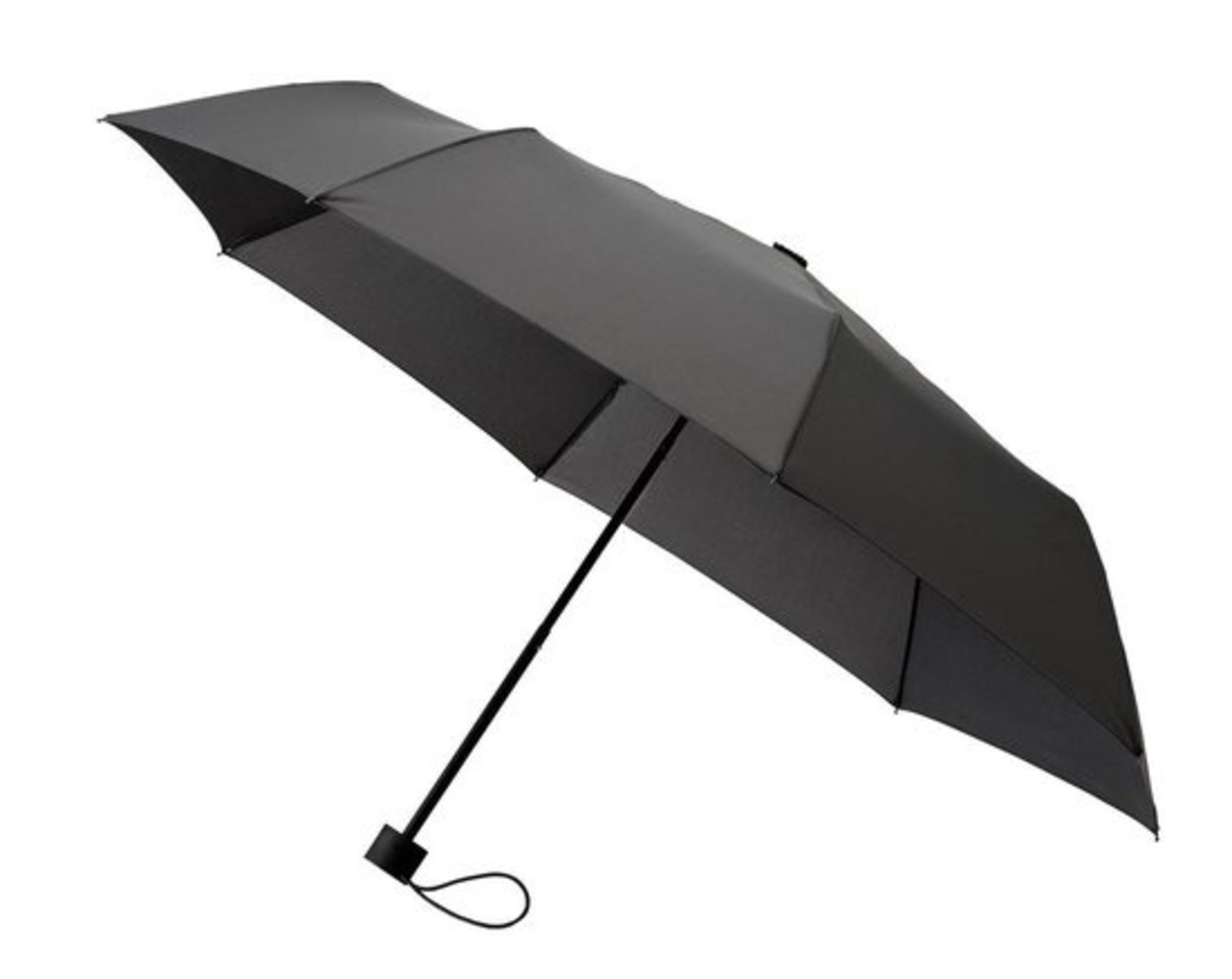 Merkloos Foldable umbrella, Sturdy and Windproof - 2-part metal shaft and frame - rubber handle Grey