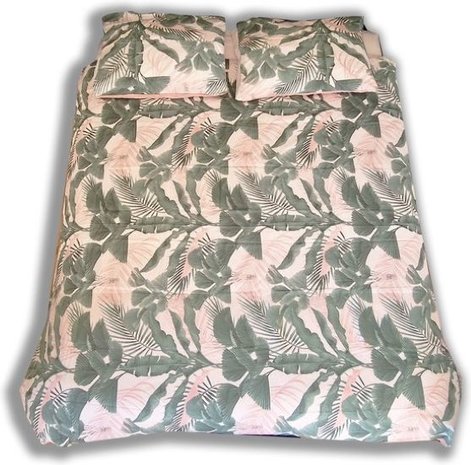Discountershop Wild Plants - Dekbedovertrekset - Tweepersoons - 200x200/220 + 2 kussenslopen 60x70 - Groen - Katoen Discountershop Wild Plants - Dekbedovertrekset - Tweepersoons - 200x200/220 + 2 kussenslopen 60x70 - Groen - Katoen