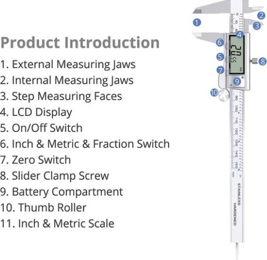 Discountershop Professionele Digitale Schuifmaat met handige Opbergcase - Incl. extra batterijen - RVS - 150mm meetbereik Discountershop Professionele Digitale Schuifmaat met handige Opbergcase - Incl. extra batterijen - RVS - 150mm meetbereik