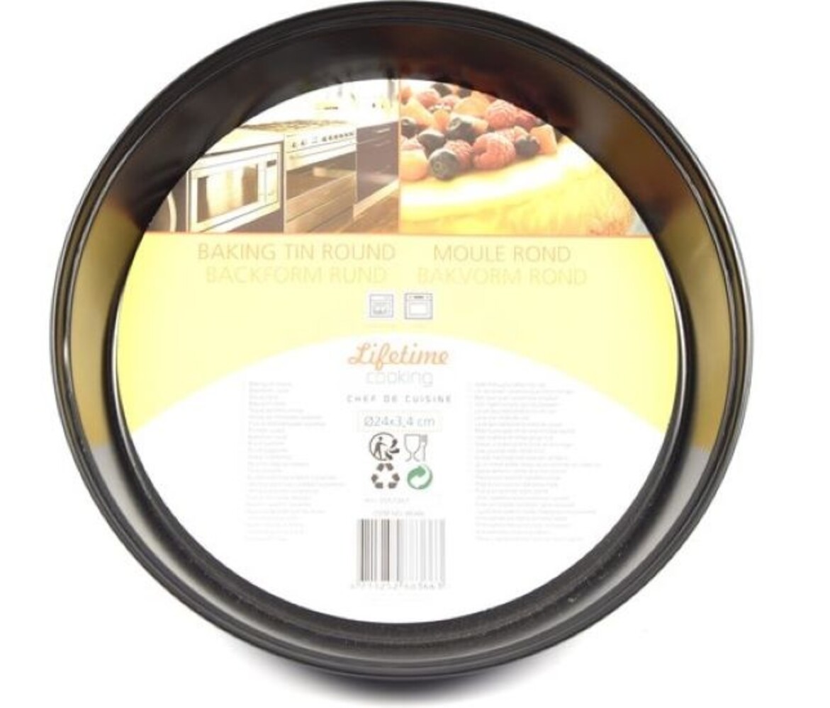 Merkloos Baking pan Round 24 X 3.4 Cm Steel Black