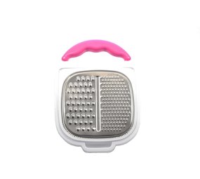 Merkloos Keukenrasp Kunstof RVS| Rasp met Opbergbakje en deksel -26.5x18.5x7cm -Roze Merkloos Keukenrasp Kunstof RVS| Rasp met Opbergbakje en deksel -26.5x18.5x7cm -Roze