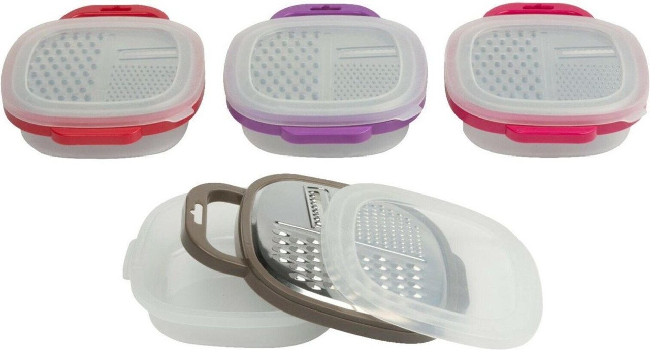 Merkloos Kitchen grater | Grater with storage tray and lid -25x20x6cm - Violet Merkloos Kitchen grater | Grater with storage tray and lid -25x20x6cm - Violet