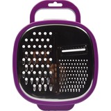 Merkloos Kitchen grater | Grater with storage tray and lid -25x20x6cm - Violet Merkloos Kitchen grater | Grater with storage tray and lid -25x20x6cm - Violet