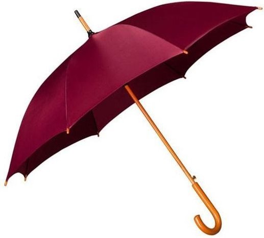 Merkloos Umbrella with wooden handle - umbrellas - Wooden Umbrella - Quality umbrella Dark Red