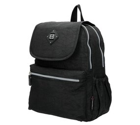 Enrico Benetti Enrico Benetti Crinkle Nylon Rugzak Zwart Enrico Benetti Enrico Benetti Crinkle Nylon Rugzak Zwart