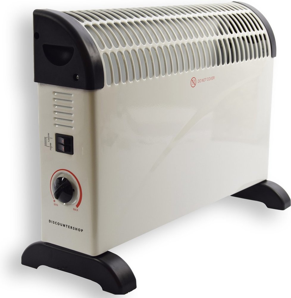 Discountershop Discountershop Electric Convector Heater - 750 /1250 / 2000 Watt - Adjustable Thermostat - White Discountershop Discountershop Electric Convector Heater - 750 /1250 / 2000 Watt - Adjustable Thermostat - White