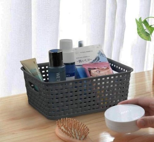 Merkloos Storage basket | Basket Rattan 36x26x15cm Grey Merkloos Storage basket | Basket Rattan 36x26x15cm Grey
