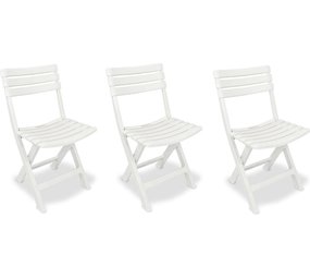 Merkloos 3x Robust plastic folding chair | White | Foldable | 46cm x 41cm x 78cm Merkloos 3x Robust plastic folding chair | White | Foldable | 46cm x 41cm x 78cm