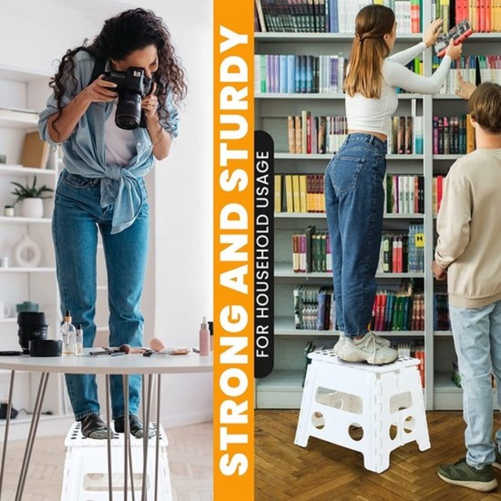 Discountershop Step stool Max. loadable weight 100 KG Step stool - step / step red with anti-slip - 100 kg - surface 29 x 22 cm