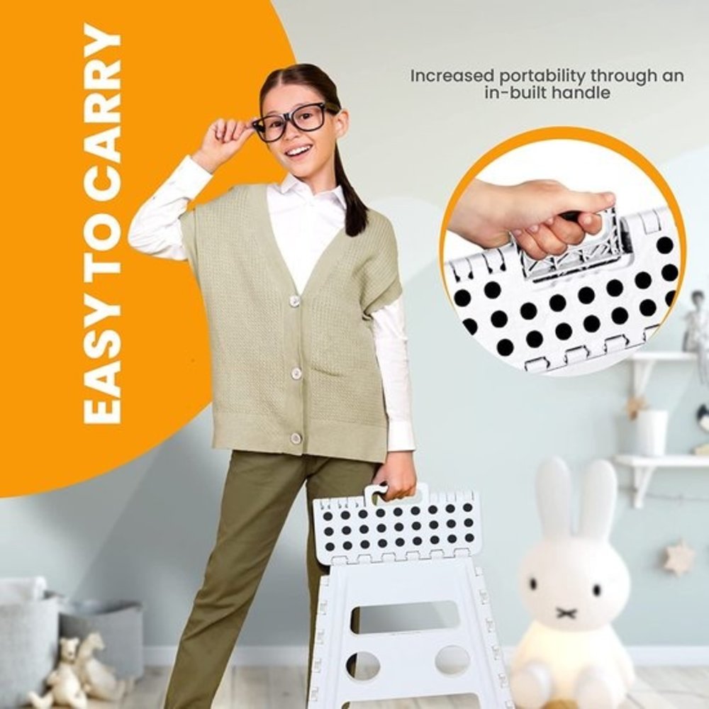 Discountershop Opstapkrukje Max. belastbaar gewicht 100 KG Opstapkrukje - opstapje/trappetje rood met anti-slip -100 kg - oppervlak 29 x 22 cm