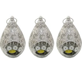 Discountershop Set van 3 Sierlijke waxinelichthouders oosters | theelichthouder | oosterse Lantaarn | metalen kandelaar Discountershop Set van 3 Sierlijke waxinelichthouders oosters | theelichthouder | oosterse Lantaarn | metalen kandelaar