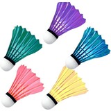 Merkloos 5x Veren badminton shuttles gekleurd Donnay - Badminton accessoires Merkloos 5x Veren badminton shuttles gekleurd Donnay - Badminton accessoires