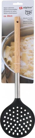 Alpina Alpina Schuimspaan Groot 34 Cm Hout/rvs/nylon Blank/zlilver/zwart Alpina Alpina Schuimspaan Groot 34 Cm Hout/rvs/nylon Blank/zlilver/zwart
