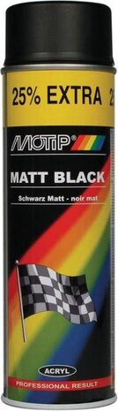 Motip Motip verf 3 stuks spuitverf Mat zwart sneldrogend 500 mL voor metaal , hout, aluminium en steen - 25 % EXTRA