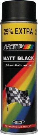 Motip Motip verf 2 stuks spuitverf Mat zwart sneldrogend 500 mL voor metaal , hout, aluminium en steen - 25 % EXTRA