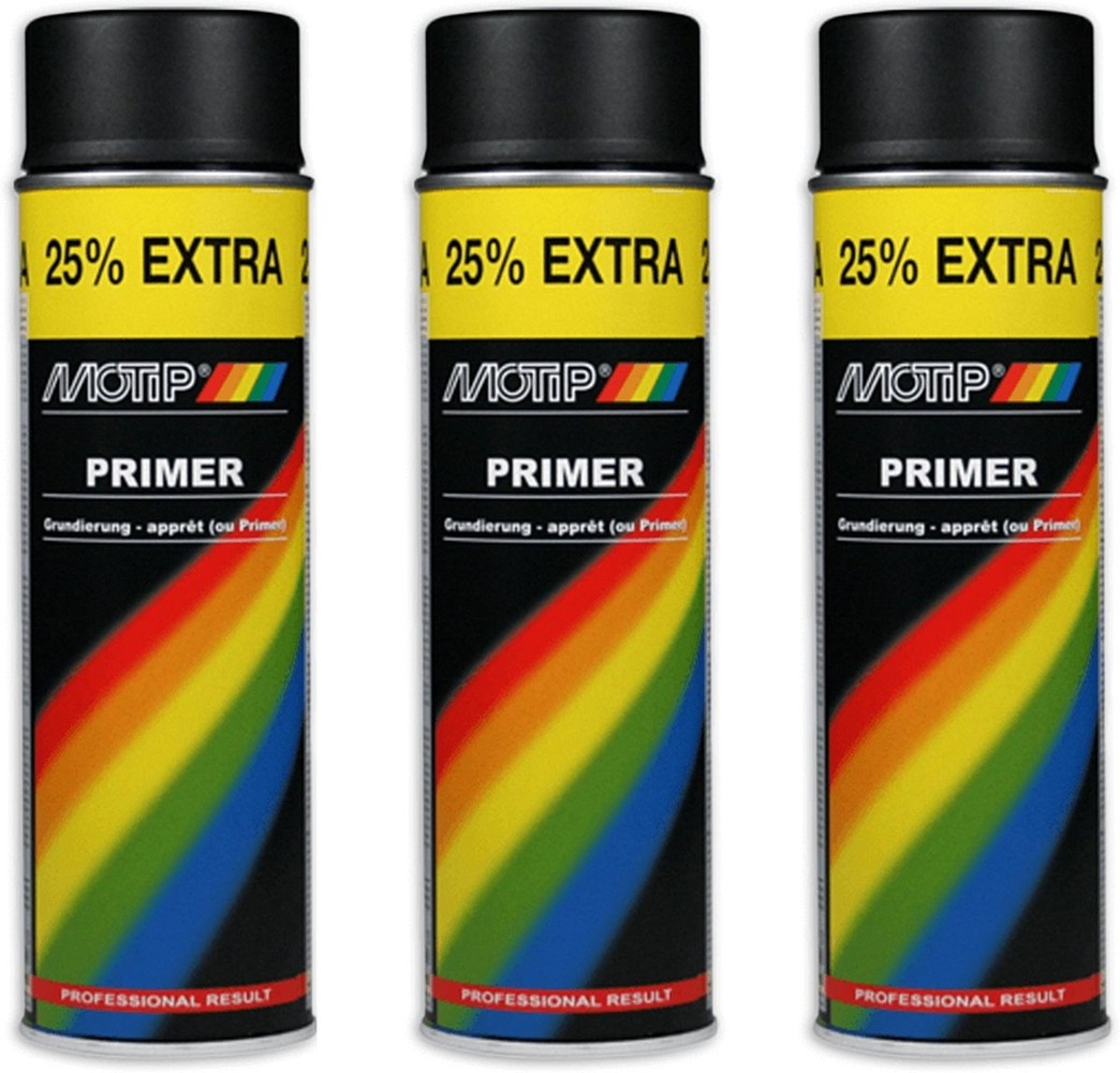 Motip Motip paint 3 pieces spray paint Prime black fast drying 500 mL for metal, wood, aluminum and stone - 25 % EXTRA Motip Motip paint 3 pieces spray paint Prime black fast drying 500 mL for metal, wood, aluminum and stone - 25 % EXTRA