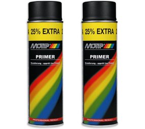 Motip Motip verf primer 2 stuks Grondverf - Spuitbus Primer zwart sneldrogend 500 ML voor metaal , hout, aluminium en steen - 25 % EXTRA Motip Motip verf primer 2 stuks Grondverf - Spuitbus Primer zwart sneldrogend 500 ML voor metaal , hout, aluminium en steen - 25 % EXTRA