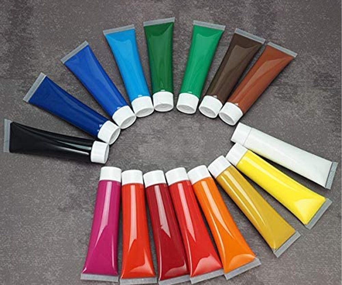 Merkloos Set van 18 tubes hoogwaardige acrylverf - schilderkleuren voor kunstenaars, gevorderden, beginners - hoge kleurglans Merkloos Set van 18 tubes hoogwaardige acrylverf - schilderkleuren voor kunstenaars, gevorderden, beginners - hoge kleurglans