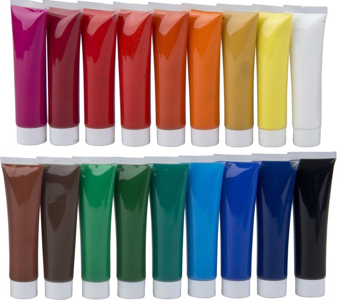Merkloos Set van 18 tubes hoogwaardige acrylverf - schilderkleuren voor kunstenaars, gevorderden, beginners - hoge kleurglans Merkloos Set van 18 tubes hoogwaardige acrylverf - schilderkleuren voor kunstenaars, gevorderden, beginners - hoge kleurglans