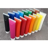 Merkloos Set van 18 tubes hoogwaardige acrylverf - schilderkleuren voor kunstenaars, gevorderden, beginners - hoge kleurglans