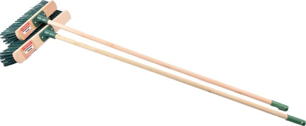 Merkloos Set of 2x Broom 30cm/40cm including handle green -Household Broom