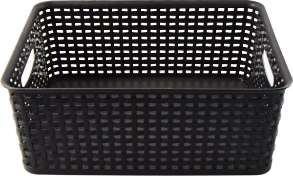Merkloos 4 X Storage basket - Storage tray - Black storage 32 x 27 x 15 cm Rattan Merkloos 4 X Storage basket - Storage tray - Black storage 32 x 27 x 15 cm Rattan