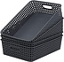 4 X Storage basket - Storage tray - Black storage 32 x 27 x 15 cm Rattan 4 X Storage basket - Storage tray - Black storage 32 x 27 x 15 cm Rattan