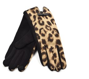 Merkloos Zachte dames handschoenen Let's Snake| Zwart Camel |Slangenprint |Handschoenen Dames Handschoenen Warm Touch - Trendy handschoenen voor winter look - Handschoenen touchscreen