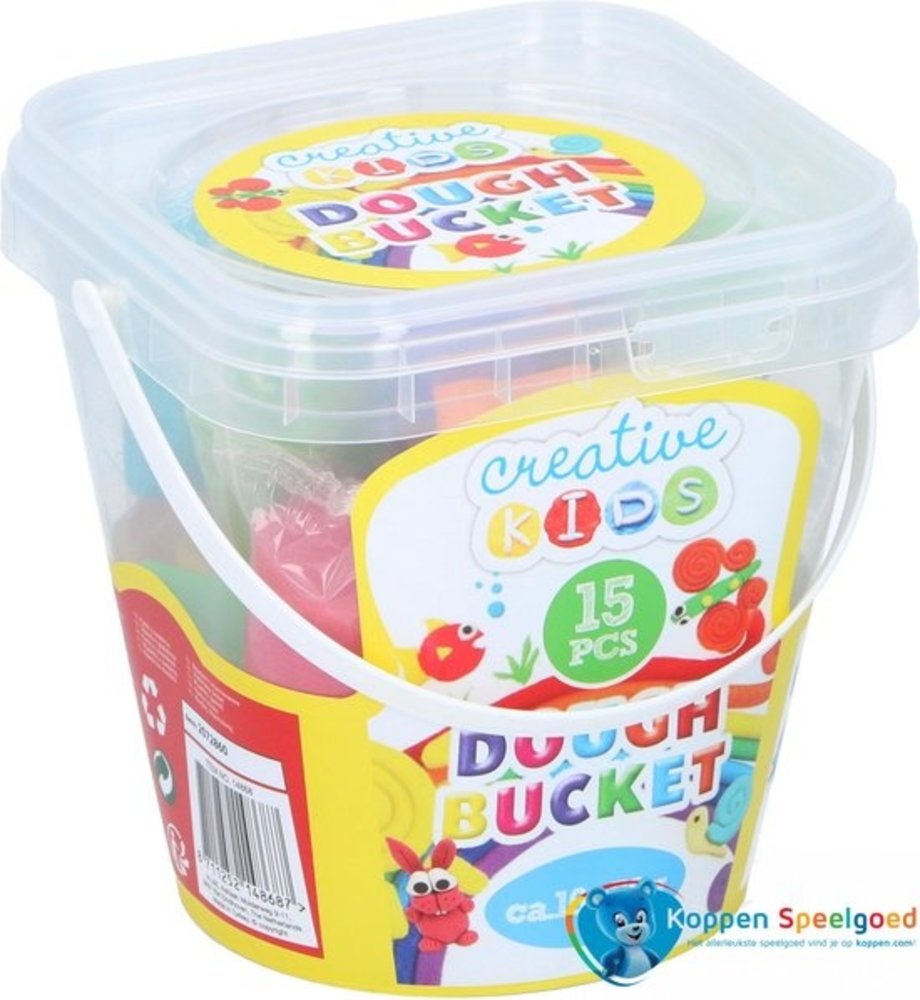 Merkloos Creative Kids Emmer Klei Set - Klei Mesje & Figuren - 5 Kleuren - 11 x 11 x 12 cm